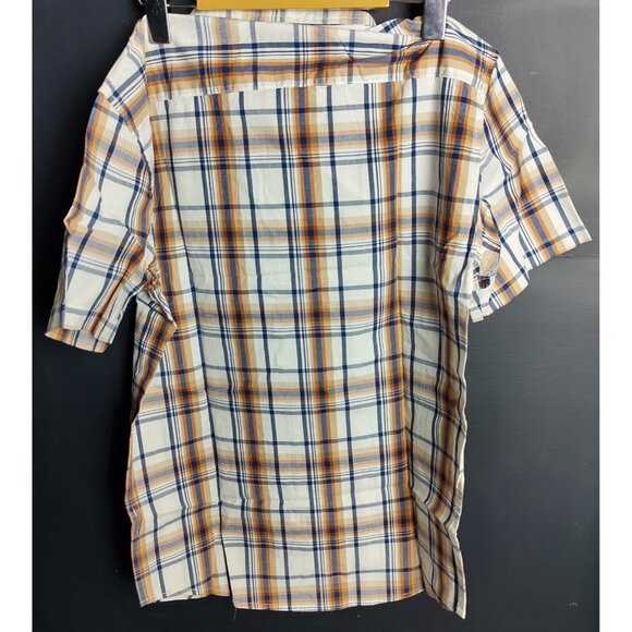 GAP Plaid Shirt NWT Men’s Small Orange Blue Short Sleeve Casual Top - Picture 4 of 5